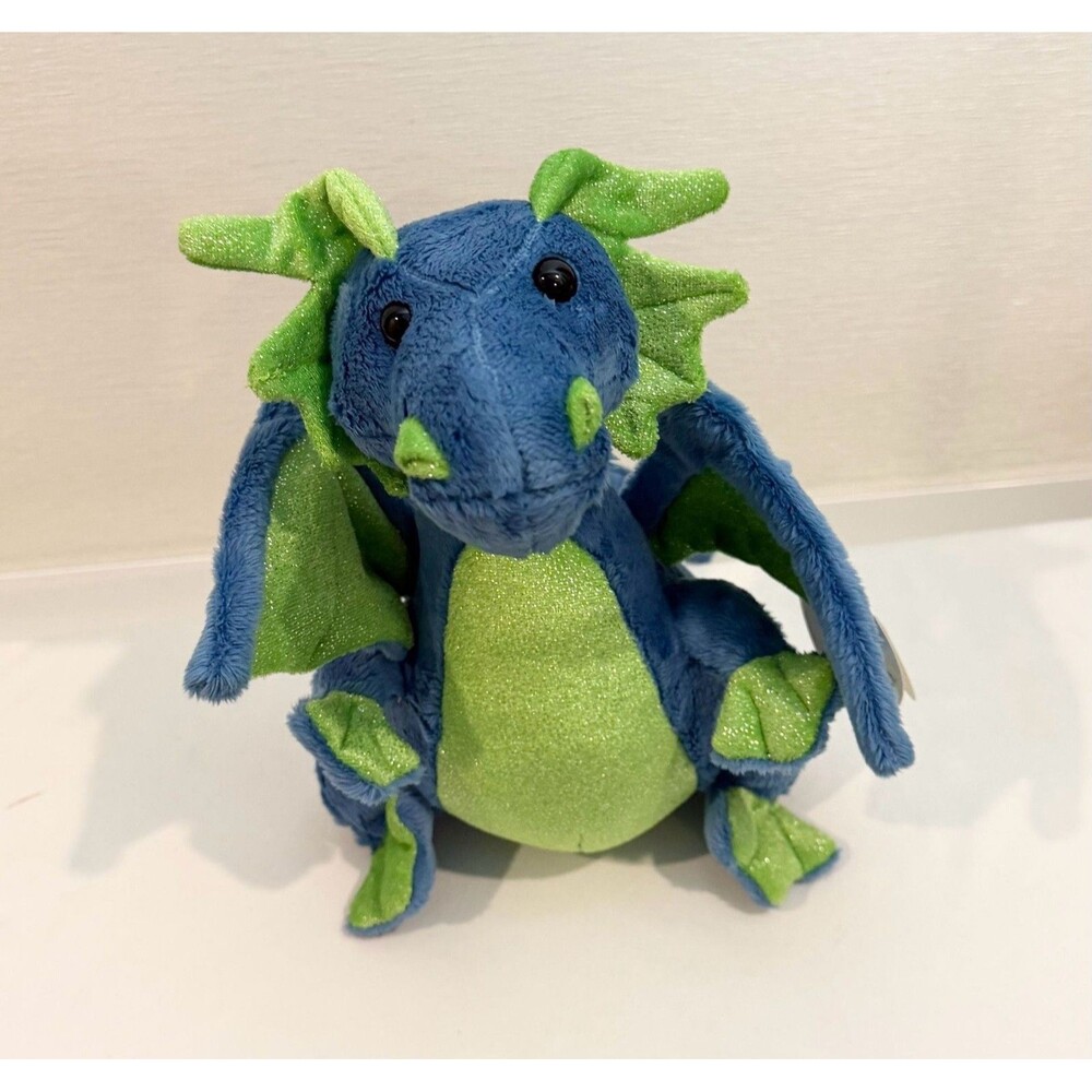 NWT Wishpets 2006 Blue and Green Shimmer Dragon Plush Stuffed Animal